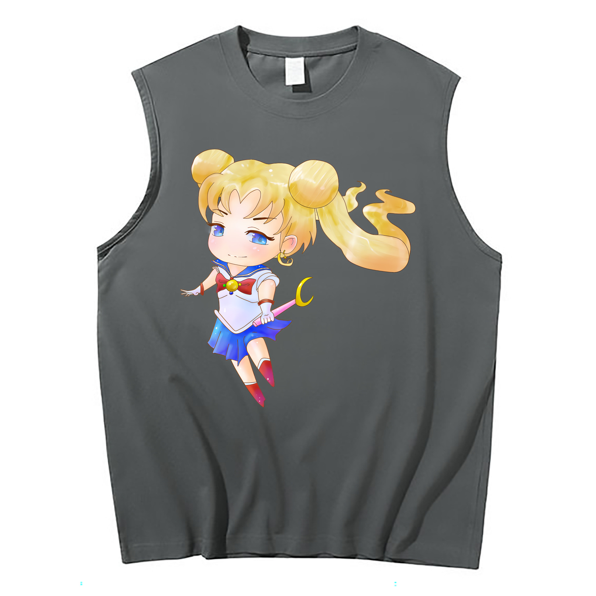 （画像用） 美少女戦士セーラームーン 愛野 美奈子 あいの みなこ Sailor Moon Aino Minako コットン100％タンクトップ（フロントプリント）